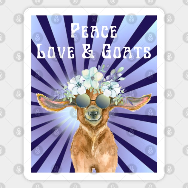 Peace, Love and Goats Magnet by All Thumbs